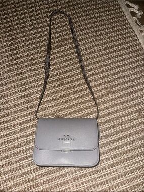 Coach medium  Pebble Leather Crossbody Bag in Light Gray
